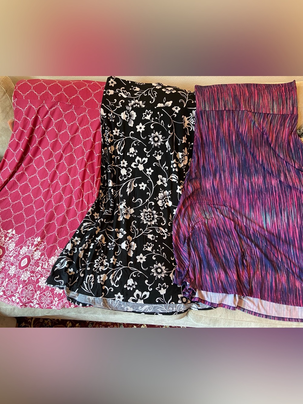 3 Stretchy Knit Maxi Skirts Women’s 2X
